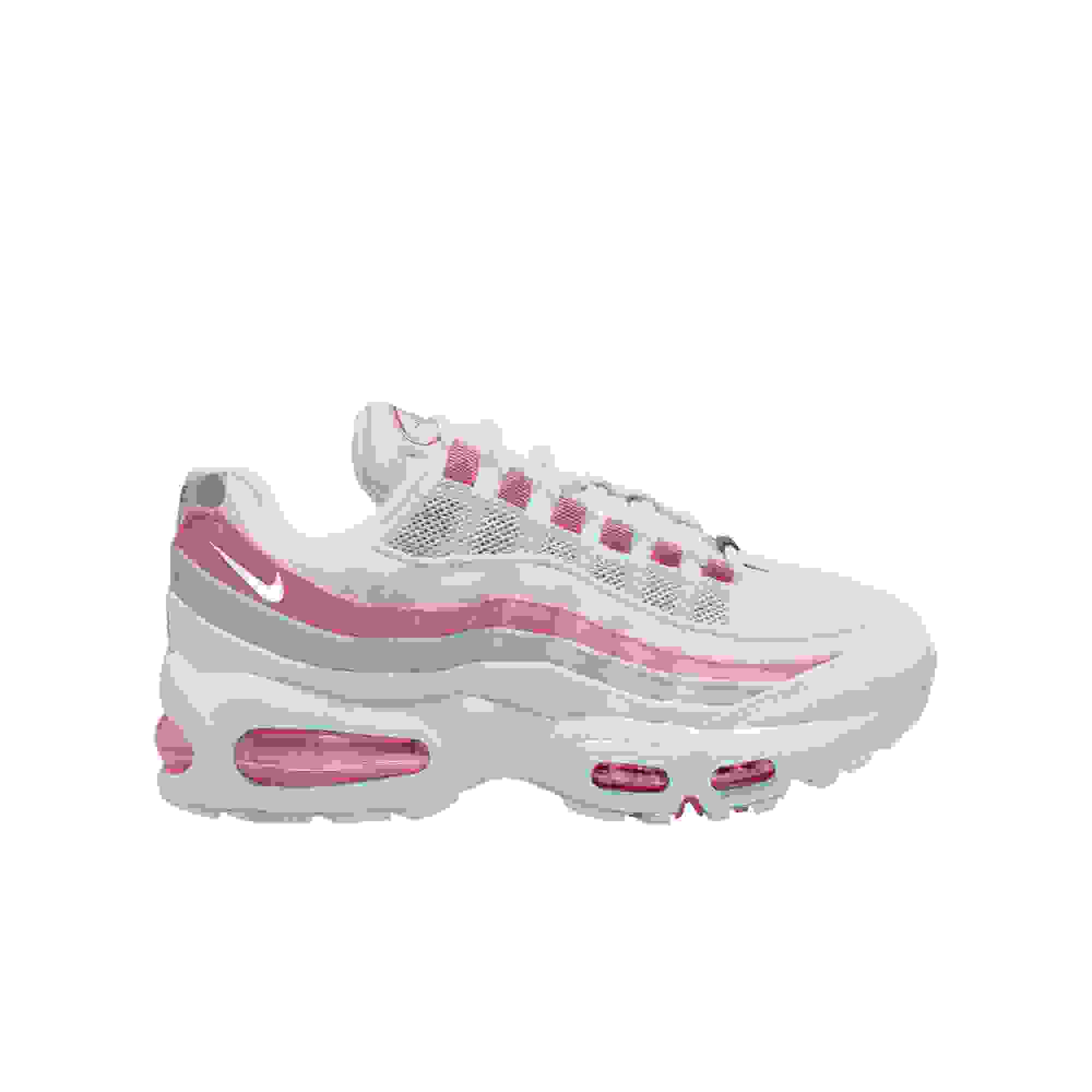 Nike Air Max 95 Big Bubble Grade School Girls' "Football Grey/White/Peony Ghost" Shoe